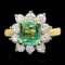 14k Gold 1.50ct Emerald 1.35ct Diamond Ring