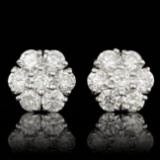 14k White Gold 2.85ct Diamond Earrings