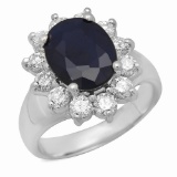 14K Gold 3.00ct Sapphire 0.90ct Diamond Ring