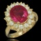 14K Gold 4.23ct Ruby 1.55ct Diamond Ring