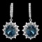 14k Gold 12.00ct Topaz 1.90ct Diamond Earrings