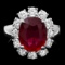 14k White Gold 4.30ct Ruby 1.40ct Diamond Ring