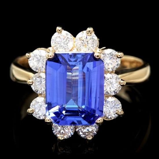 14k Gold 3.00ct Tanzanite 1.20ct Diamond Ring