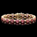 14k 15.00ct Tourmaline 0.80ct Diamond Bracelet