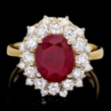 14k Yellow Gold 1.50ct Ruby 1.50ct Diamond Ring