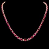 14k Gold 26ct Tourmaline 1.40ct Diamond Necklace