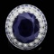 14k Gold 14.7ct Sapphire 0.80ct Diamond Ring