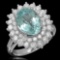 14K Gold 5.04ct Aquamarine 1.62ct Diamond Ring