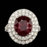 14k White Gold 5.50ct Ruby 2.15ct Diamond Ring