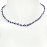 14K Gold 23.52ct Tanzanite 1.05ct Diamond Necklace