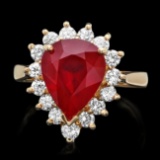 14k Yellow Gold 5.00ct Ruby 0.85ct Diamond Ring