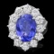 14k Gold 5.50ct Tanzanite 2.30ct Diamond Ring