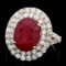 14k Yellow Gold 7.50ct Ruby 2.40ct Diamond Ring