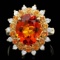 14k Gold 5.00ct Citrine 0.40ct Diamond Ring