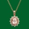 14k Gold 2.67ct Morganite 0.70ct Diamond Pendant