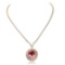 18K Yellow Gold, 14.55cts Tourmaline, 9.89cts Diamond Necklace