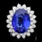 14k Gold 11.00ct Tanzanite 2.30ct Diamond Ring