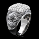 14k White Gold 2.20ct Diamond Mens Ring