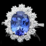 14k Gold 4.00ct Tanzanite 1.30ct Diamond Ring