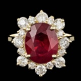 14k Yellow Gold 5.50ct Ruby 1.35ct Diamond Ring