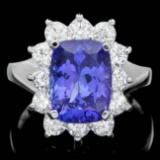 14k Gold 4.00ct Tanzanite 1.20ct Diamond Ring