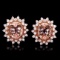 14k Rose 8ct Morganite 1.75ct Diamond Earrings