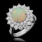 14k Gold 2.73ct Opal 1.95ct Diamond Ring