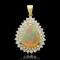 14K Gold 6.64ct Opal 1.95ct Diamond Pendant