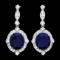 14k Gold 21ct Sapphire 1.90ct Diamond Earrings