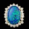 14k Yellow Gold 6.50ct Opal 1.50ct Diamond Ring