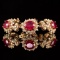 14K Gold 26.24ct Ruby 6.81ct Diamond Bracelet