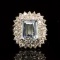 14k Gold 2.06ct Aquamarine 1.11ct Diamond Ring