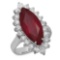 14K Gold 8.09ct Ruby 1.45ct Diamond Ring