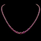 14K Gold 28.65ct Ruby & 1.65ct Diamond Necklace