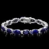 14k Gold 35.8ct Sapphire 0.75ct Diamond Bracelet