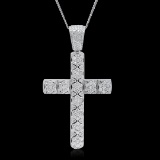 14K White Gold 11.00cts. Diamond Pendant