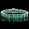 14k Gold 18ct Emerald 1.10ct Diamond Bracelet