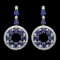 14k Gold 16ct Sapphire 3.50ct Diamond Earrings