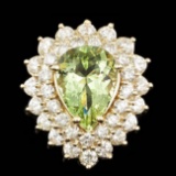 14k Yellow Gold 4.00ct Beryl 2.25ct Diamond Ring