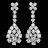 14k White Gold 2.80ct Diamond Earrings