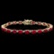 14k Gold 13.00ct Ruby 0.55ct Diamond Bracelet