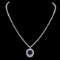 18k Gold 6ct Sapphire 5.00ct Diamond Necklace