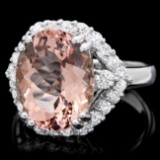 14k Gold 6.00ct Morganite 1.00ct Diamond Ring