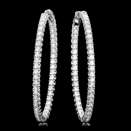 14k White Gold 5.20ct Diamond Earrings