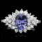 14k Gold 2.00ct Tanzanite 1.10ct Diamond Ring