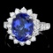 18k Gold 7.00ct Tanzanite 1.50ct Diamond Ring