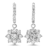 14K Gold 3.41cts Diamond Earrings