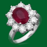 14k Gold 3.21ct Ruby 2.02ct Diamond Ring