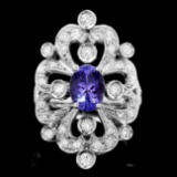 14k Gold 2.00ct Tanzanite 1.20ct Diamond Ring