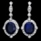 14k Gold 18ct Sapphire 1.80ct Diamond Earrings